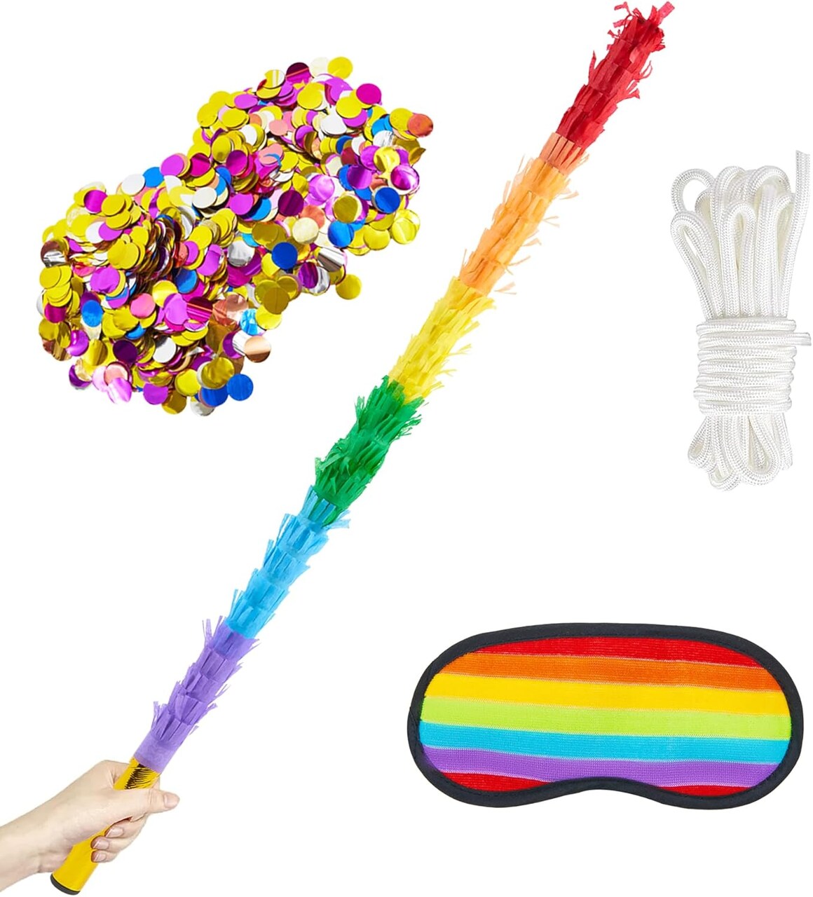30 Inch Piñata Stick Kit Rainbow Very Sturdy Will Not Break, Suitable for Kids Adults Can Have Fun at Any Party